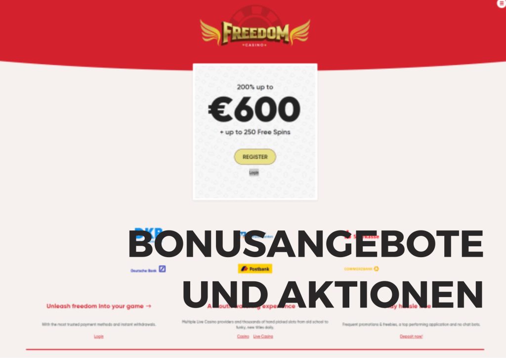 Bonusangebote und Aktionen Freedom casino